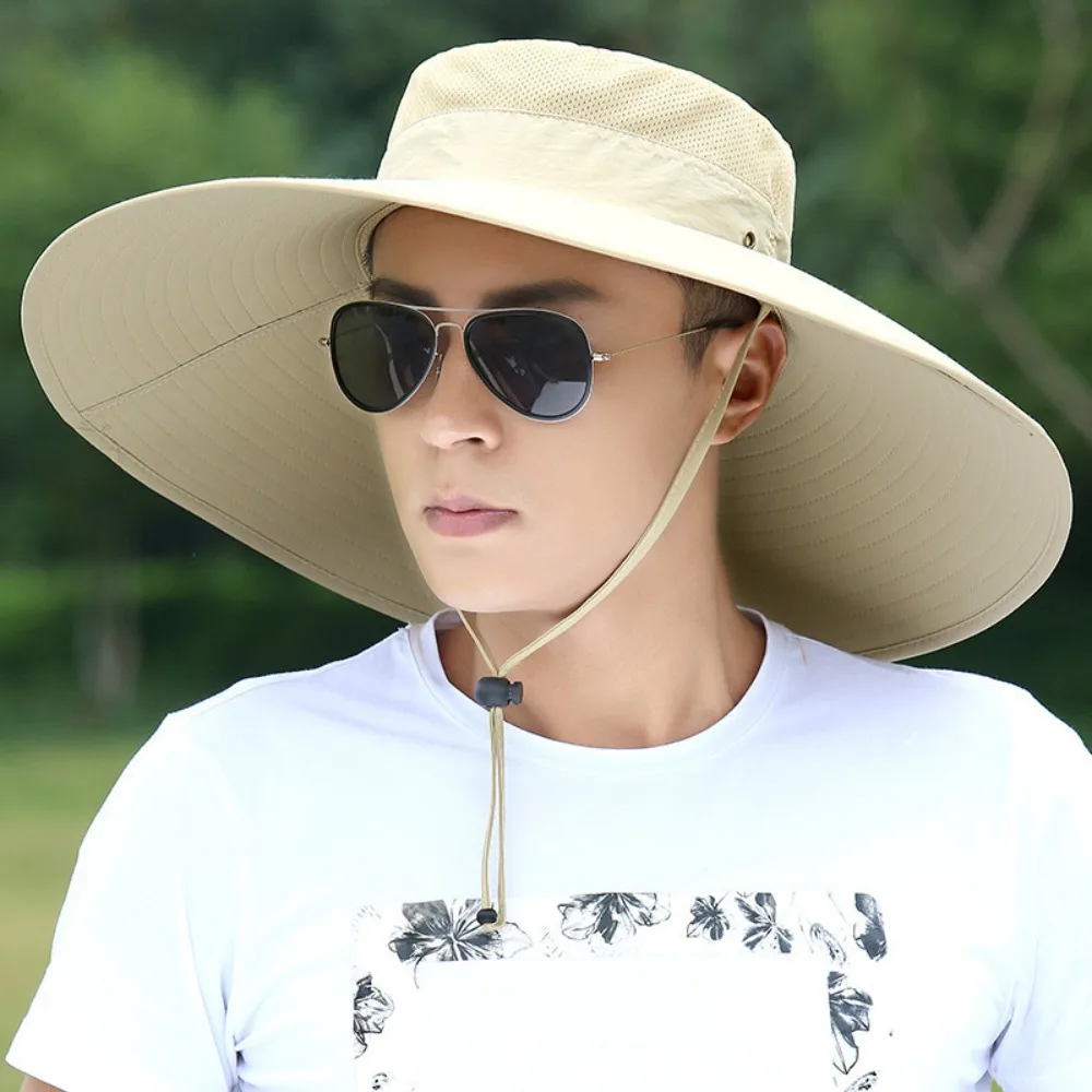 

Fashion Nylon Mesh Fisherman Hat Wide Brim UV Protection Folding Bucket Hat Sunscreen Soft Sun Hat Summer