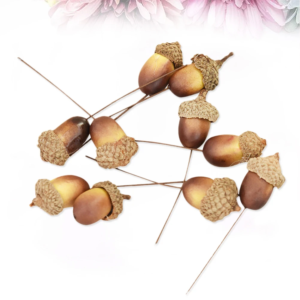 

10pcs Acorn Decor Artificial Decorative Acorns For Home Kitchen Party Wedding Christmas Table Display Reusable Fake Nuts