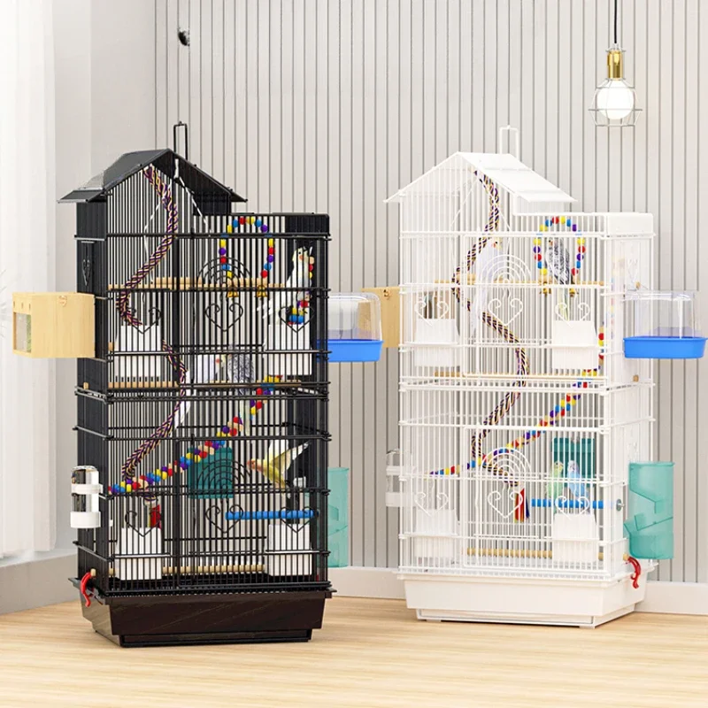 Feeder Toys Metal Birdcage Large Parrot Luxury Passaros Bird Accessories Palomas Canarios Cage Pour Oiseaux Pet Supplies