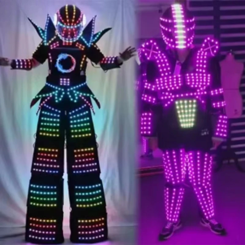 LED robot suit, illuminated costume show, LED robot roleplay party