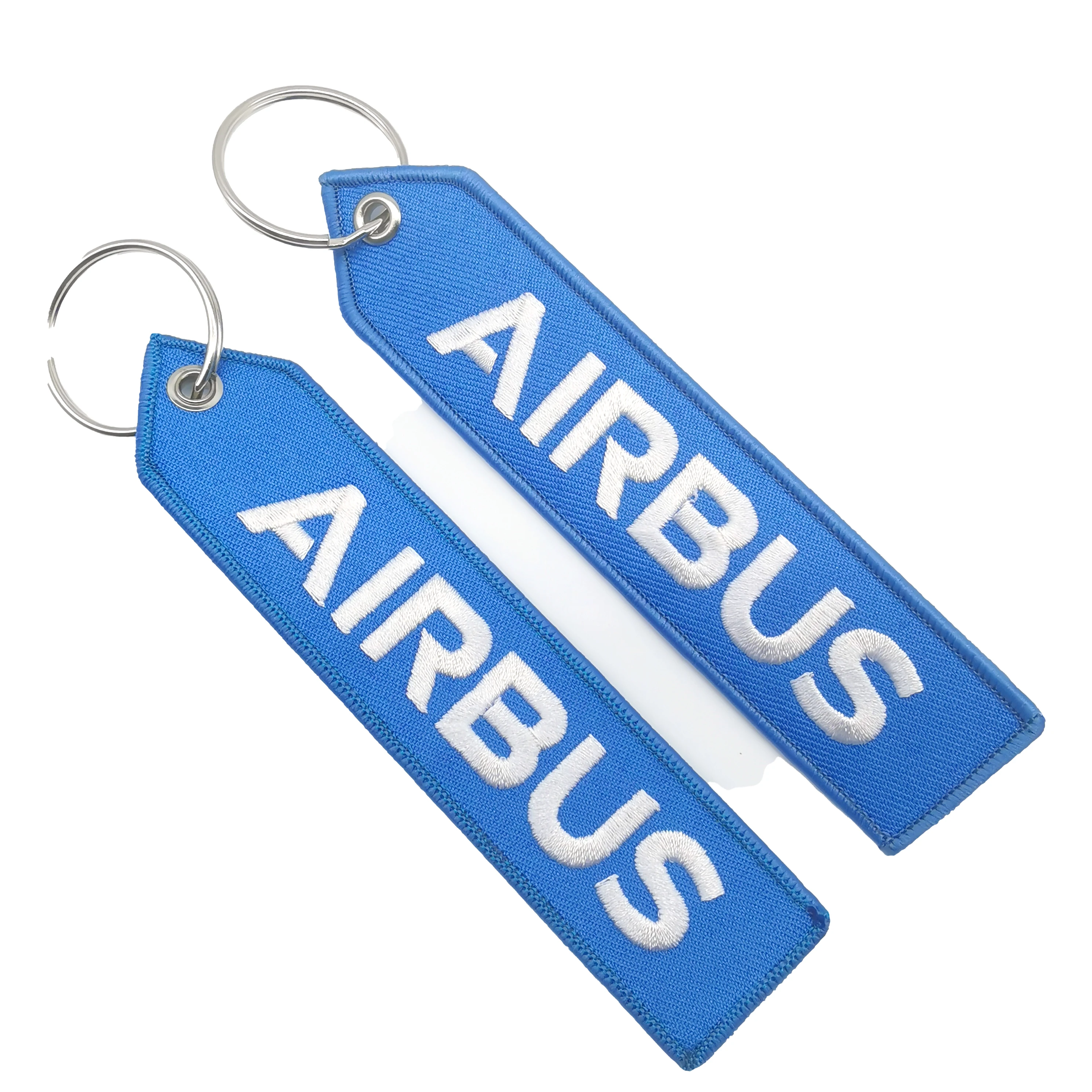 1 PC Fashion Trinket Blue AIRBUS  Keychain Double Sided Embroidered Keyring Accessory Keychains Pilot Crew Gifts for Men