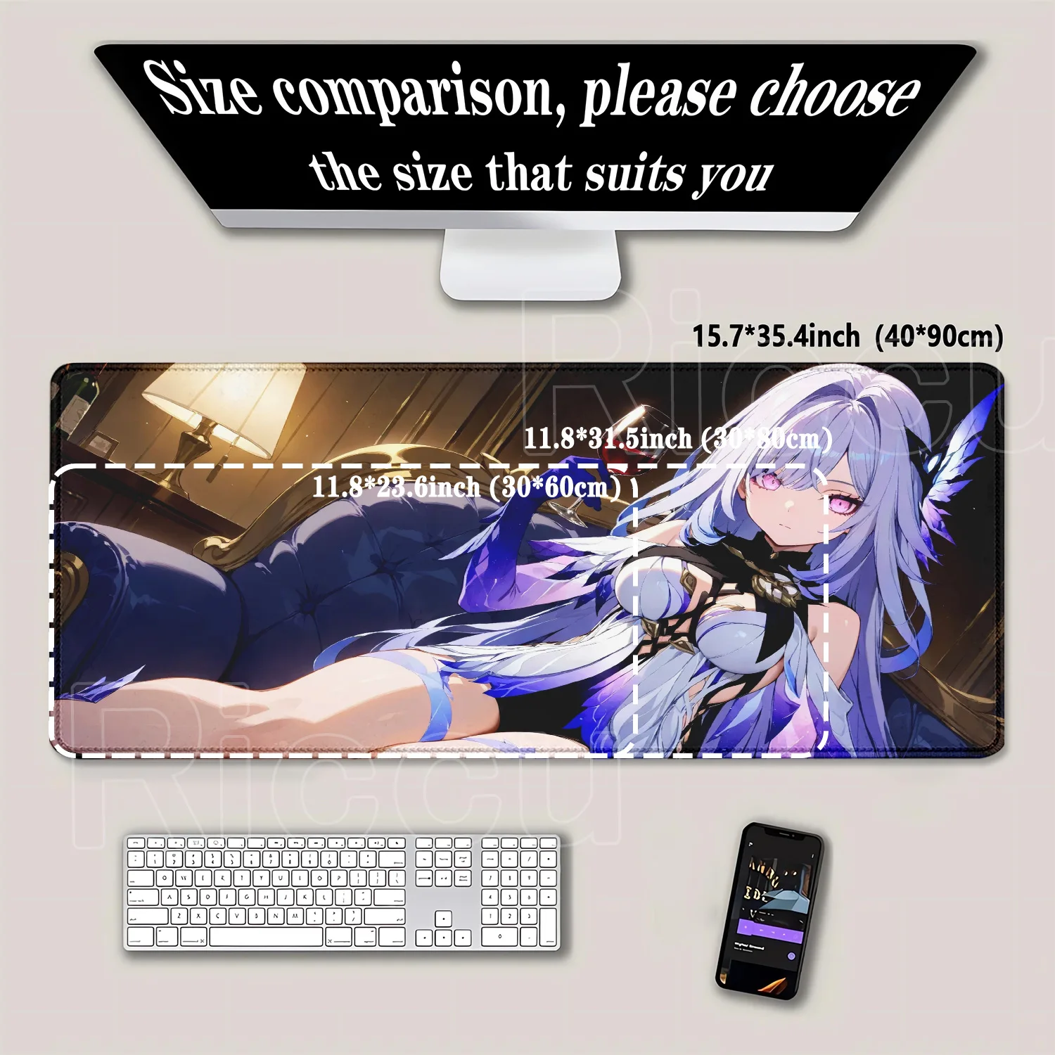 Genshin Impact Skirk Mouse Pad أنيمي لوحة الألعاب منصات الطاولة الخلفية المطاط سطح المكتب ماوس الوسادة حصير مكتبي ملحقات الكمبيوتر الإلكترونية