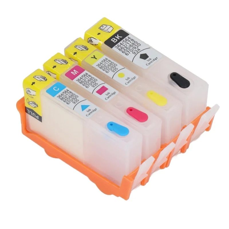 4PCS Ink Cartridge Permanent Chip Smooth Output Large Capacity 4 Colors Replacement For Printer For HP 655