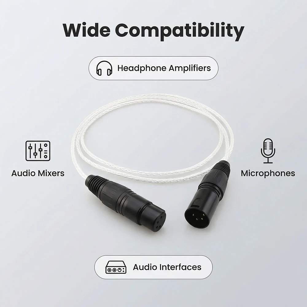 

Кабель-удлинитель Aouyade HIFI 8-жильный, 4-контактный XLR (штекер-гнездо), балансный, для наушников, аудиокабель XLR (штекер-гнездо)