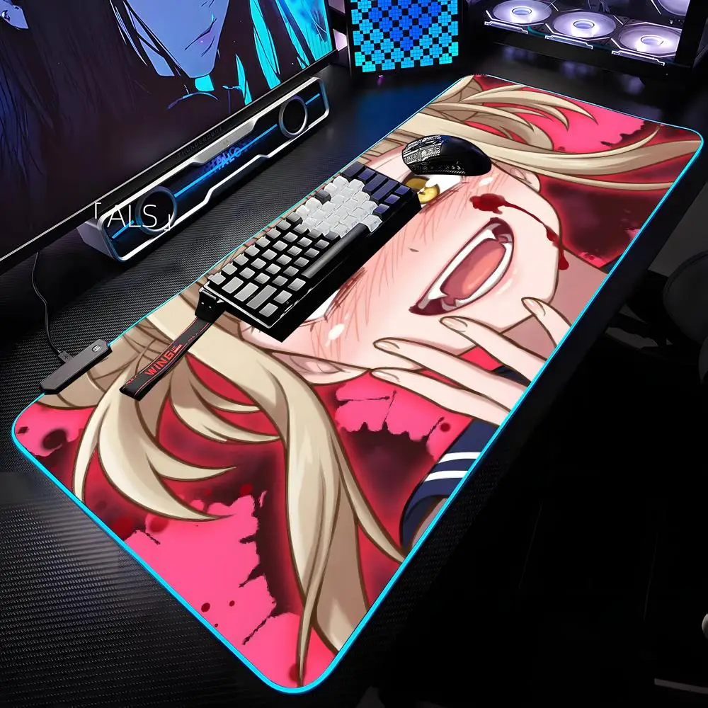 

Anime Girl H Himiko Toga Mouse Pad RGB Backlit Mouse Pad Laptop Mouse Pad Laptop Gamer Computer Desk Gaming Accessories