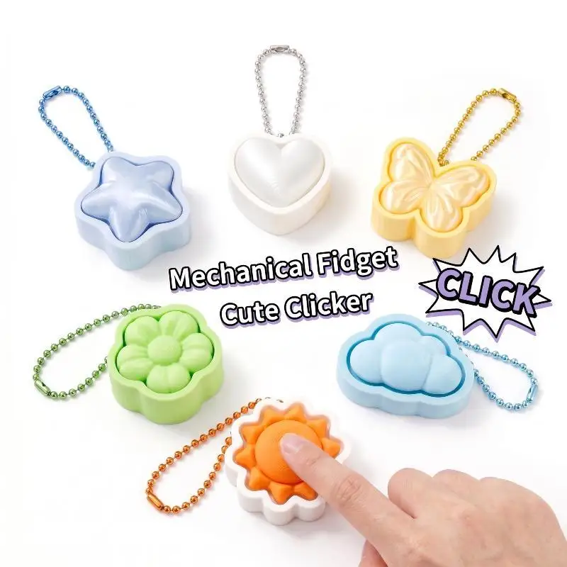 Simulated Cake 3D Printed Clicker Keychain Portable Decompress Keyring Cute Bag Hanger for Teenagers Daily Carry