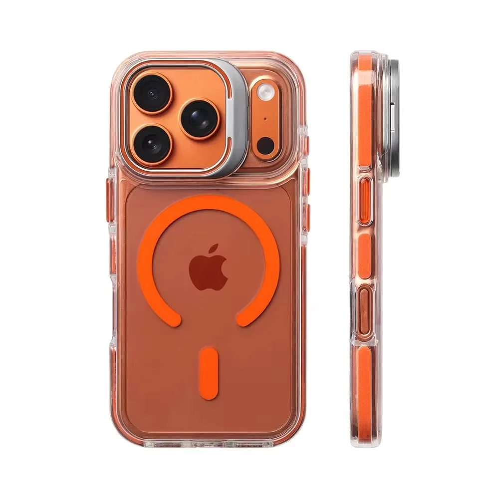 Przezroczyste etui z magnetycznym uchwytem i podstawką do iPhone 18, 17 Pro Max, 17 Air, 16, 15, 14, 13, 12 – odporne na wstrząsy, z ochroną aparatu. — zdjęcie produktu 1