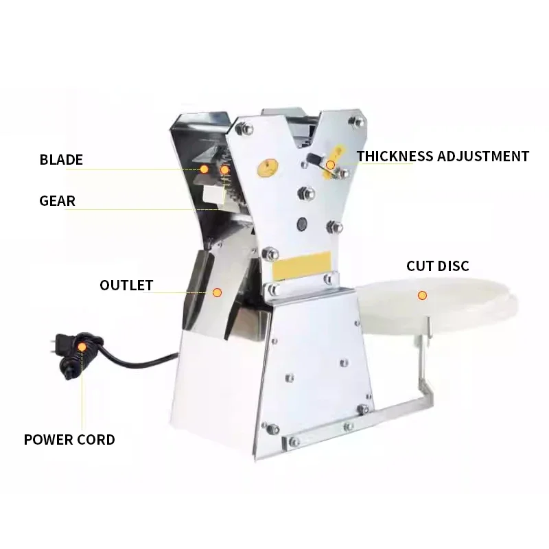 Máquina de láminas de masa para el hogar, máquina de láminas de masa eléctrica multifuncional, máquina comercial de láminas de masa