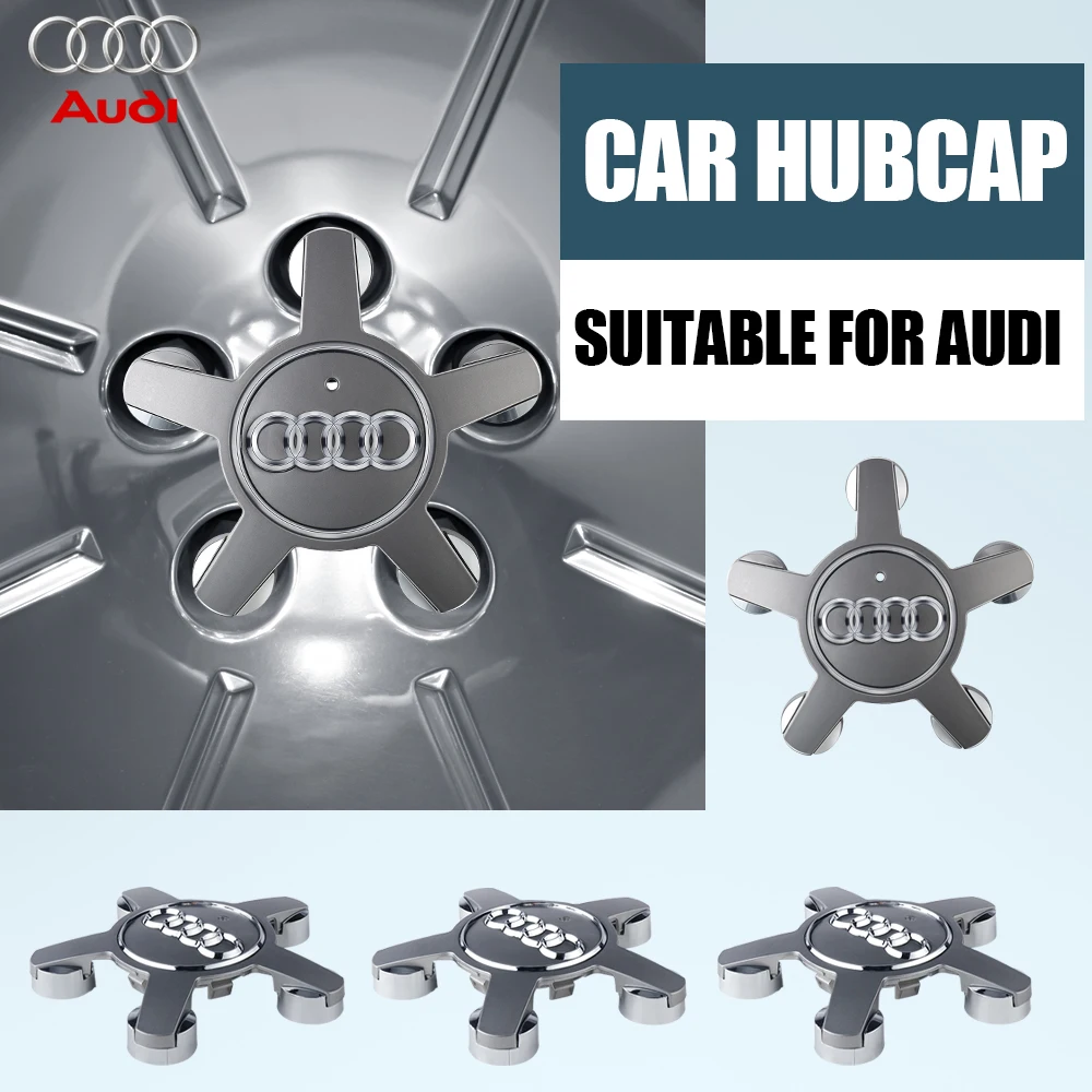 4PCS 128mm Car Five Claws Wheel Center Cap Hub Covers Auto Emblem Decoration Accessories for AUDI A4 B8 B6 B9 B7 A3 8P 8V 8L C6