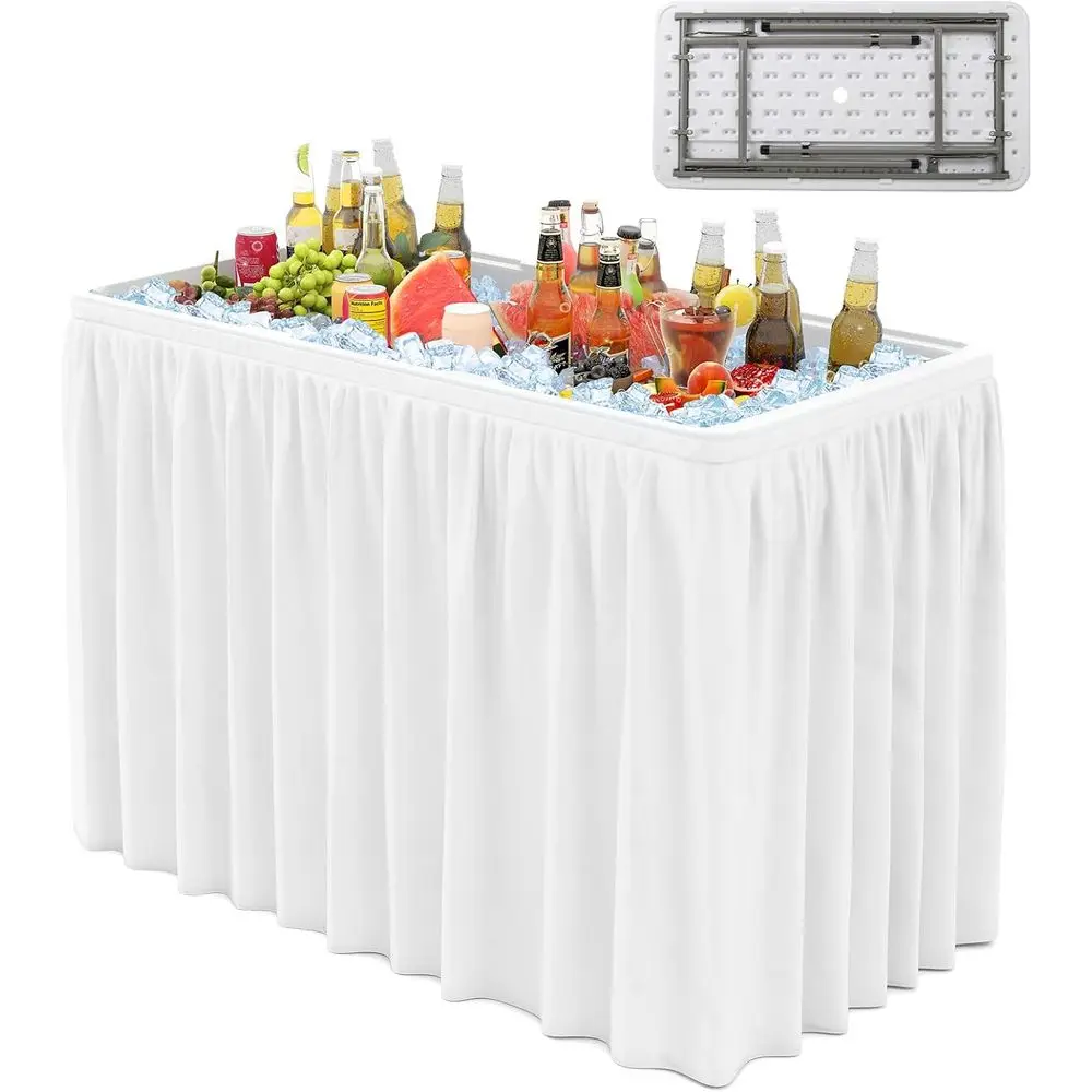 

Стол-холодильник 46 Cooler Table с дренажом, ведром и съемной защитной накладкой для пикников, барбекю и мероприятий на открытом воздухе