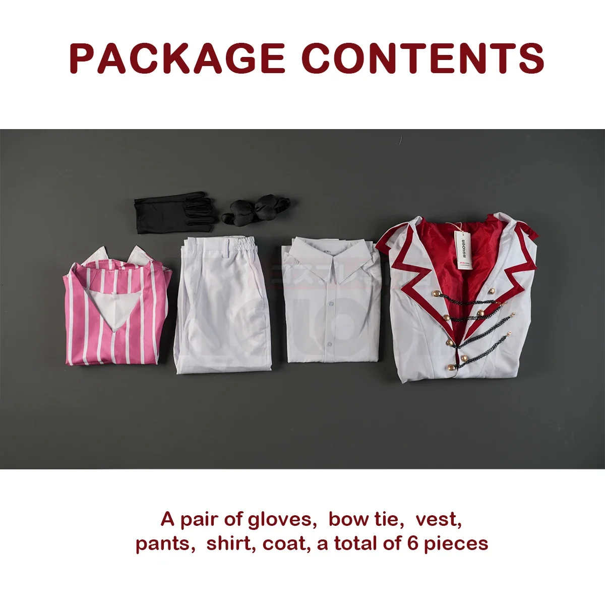 تأثيري هاز فندق أنيمي لوسيفر مورنينجستار تأثيري حلي شعر مستعار الوقوف طوق يرتدى السراويل سترة كوس اتفاقية هالوين Gif