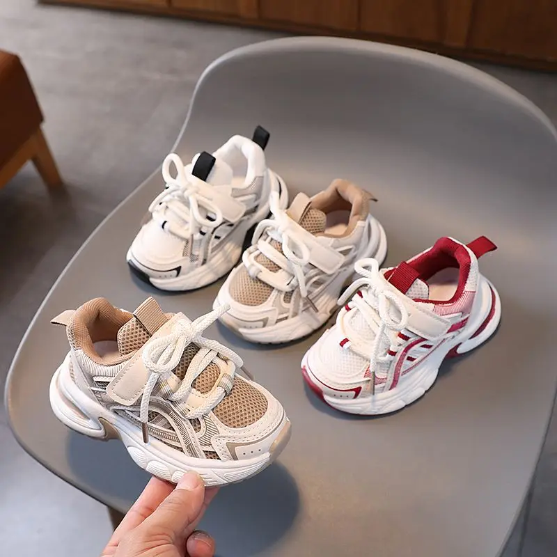 

Spring and Autumn Children's Sports Shoes Fashion Girls Mesh Sneakers Breathable Boys Casual Soft Sole Tennis Shoes Versatile