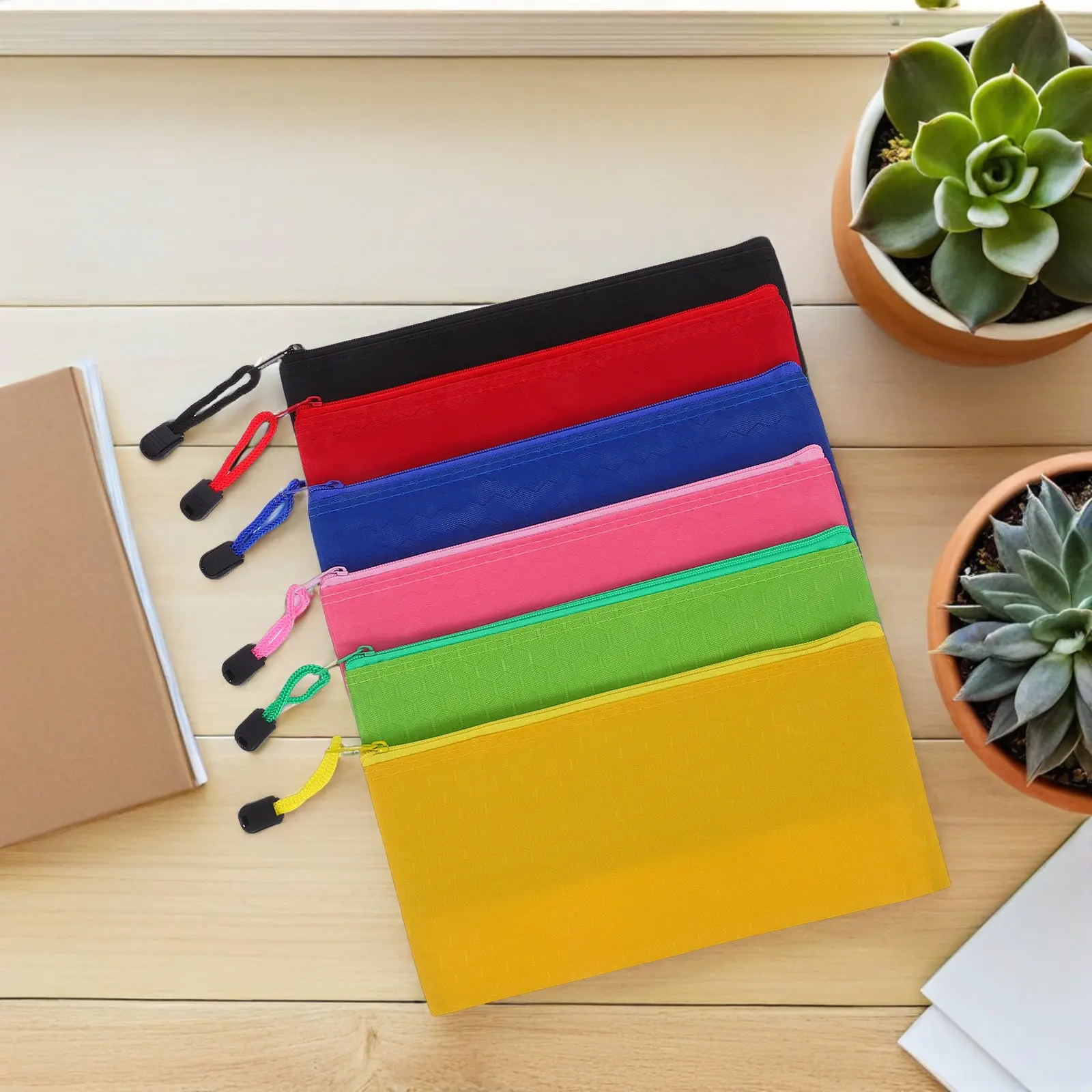 

12Pcs Soccer Pattern Waterproof Pencil Bags Zipper Oxford Fabric Multipurpose Pouch for School Travel Makeup Stationery
