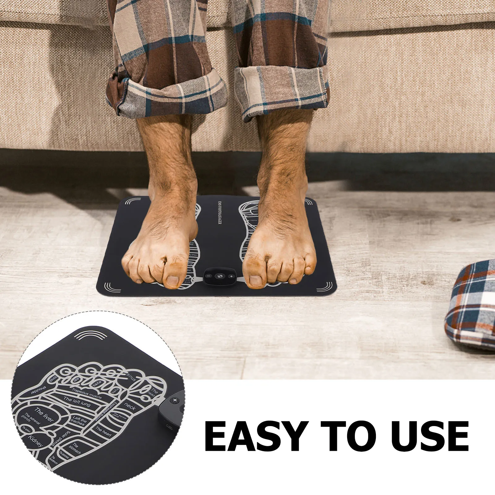 

1 шт. электрический массажер для ног, 6 режимов массажа, питание от USB, портативное физиотерапевтическое устройство для ежедневного ухода за ногами, при болях в мышцах