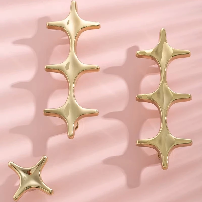 Golden Solid Brass Wardrobe Cabinet Cross Handles Minimalist Cabinet Pulls Cupboard T Bar Door Handles for Furniture Hardware