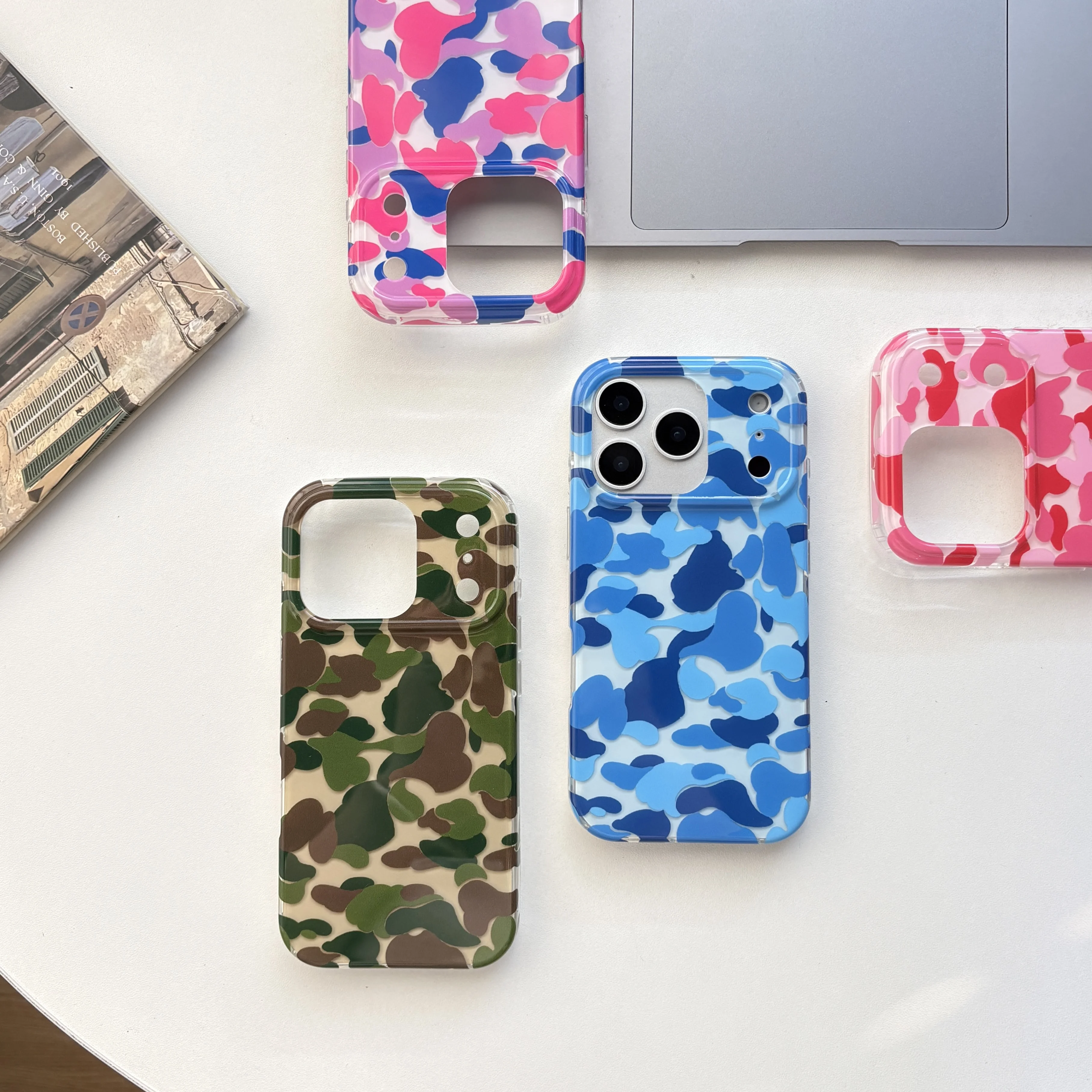 Fashionable Bright Phone Case for iPhone 17 16e 16 15 14 13 12 11 Pro Max XR XSMax 8 7 6 6s Air Plus Feather Texture Back Cover view 5
