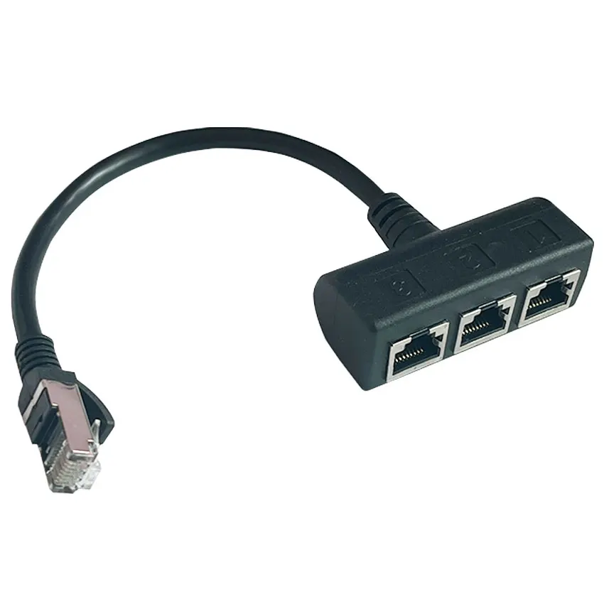 Ethernet Splitter RJ45 1 Male to 2/3Female LAN Ethernet Cable Splitter Cable Ethernet Socket Connector Extension Cable