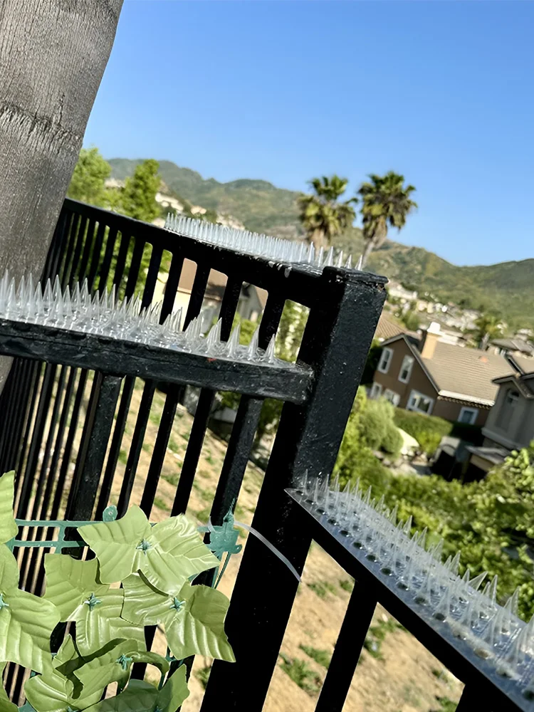 24 pièces répulsif pour oiseaux pointes en plastique Transparent chat intrus dissuasion bande Anti escalade clôture mur pointes pour Pigeon écureuil chat