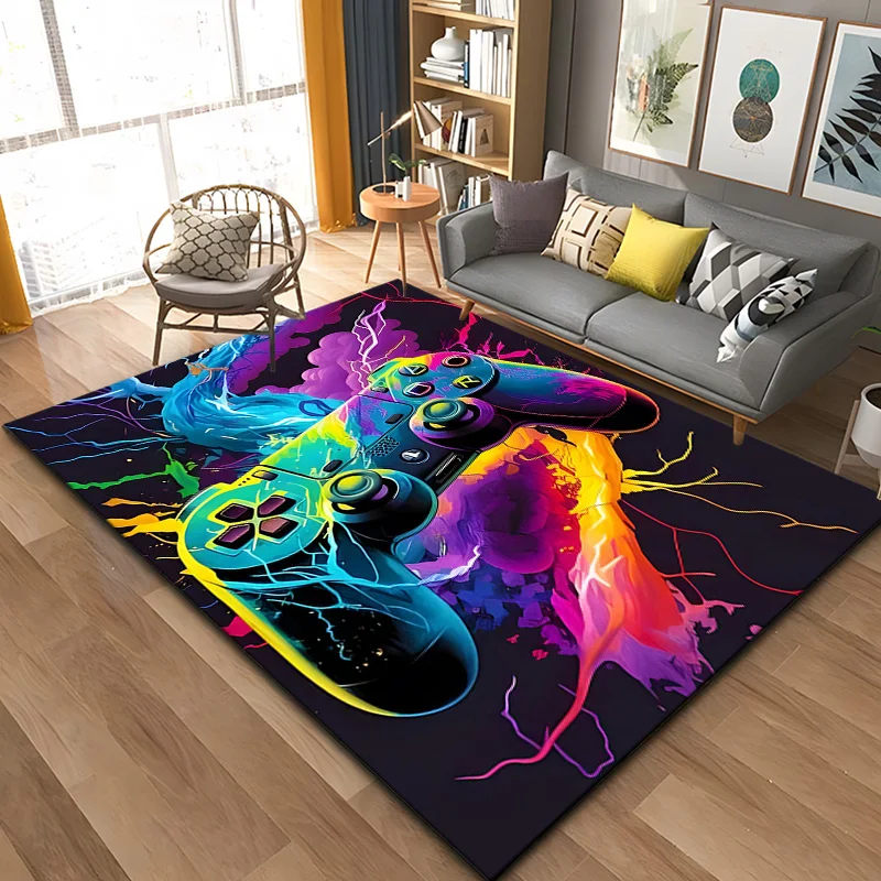 3D 80s Gamer Controller Area Rug Large,Carpet Rug for Living Room Bedroom Kitchen Decoration, carpets for bed room mat  home