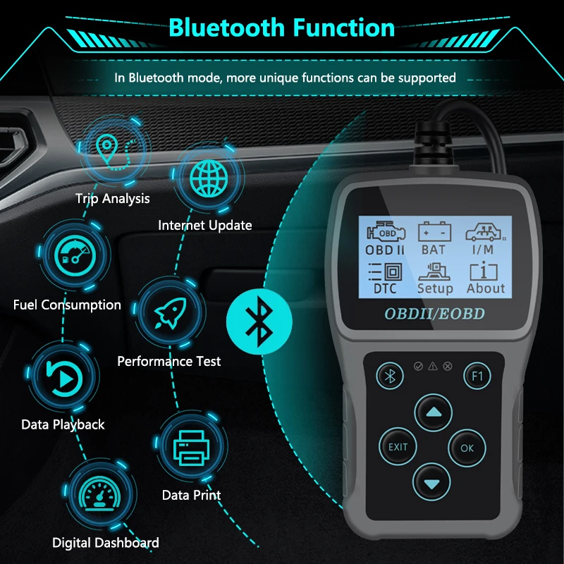 Outil de diagnostic de voiture 3 en 1, EAU OBD2, testeur de batterie, lecteur de code de défaut de voiture, testeur de moteur, analyseur, écran 2.4 pouces, nouveau