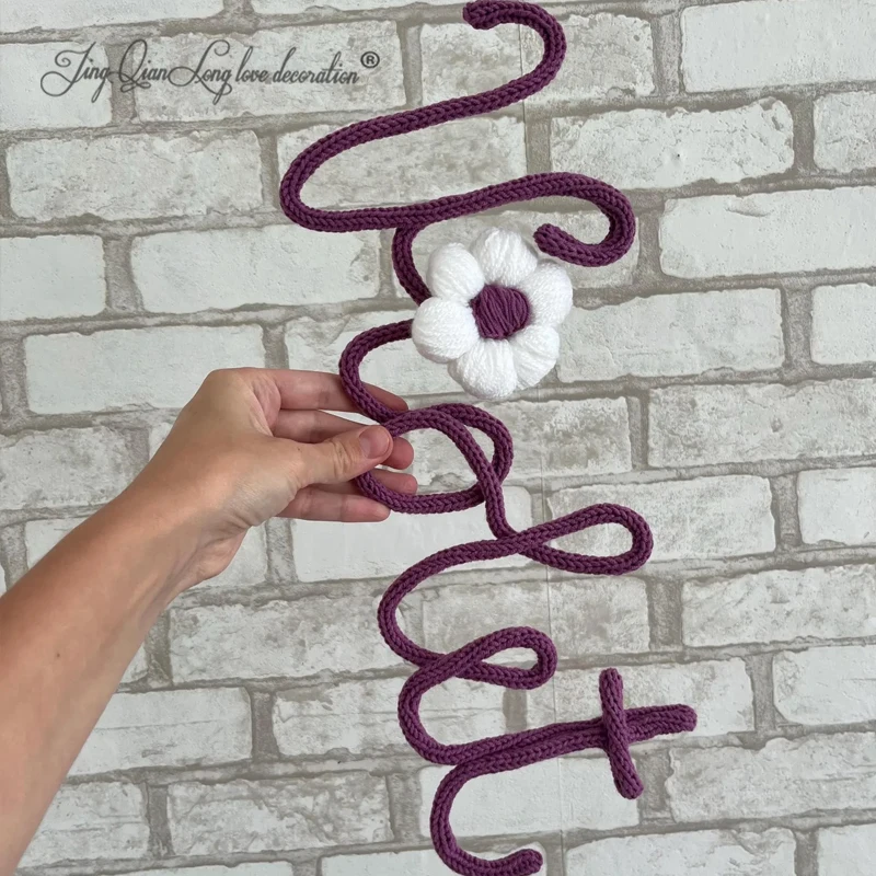 Personalized Yarn Name Banner, Custom Canvas Nursery Garland, Baby Name Wall Decor,
