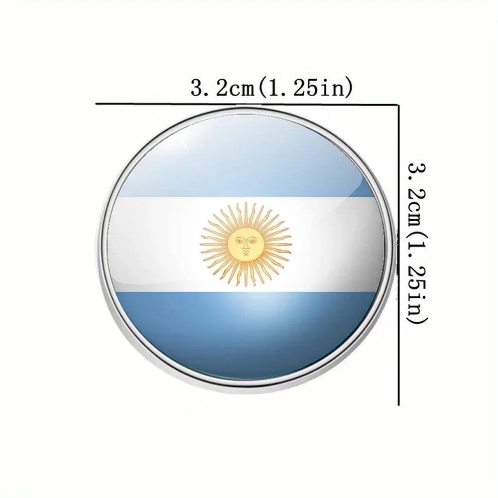 3D Argentina Flag Logo Silver Metal Fridge Magnet World Travel Souvenirs Magnetic Refrigerador Sticker Home Decoration