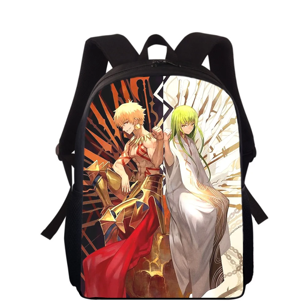 Mochila con estampado 3D de Anime Fate Gilgamesh para niños y niñas, morral escolar de 15 pulgadas, mochilas para libros