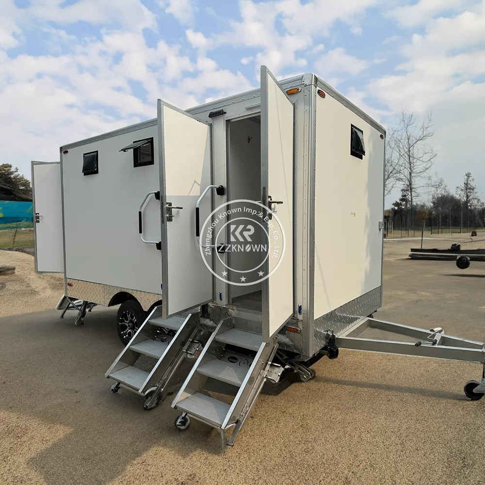 Outdoor Portable Toilet Trailer Luxury Wedding Porta Potty Restroom Mobile Bathroom Trailer For Sale