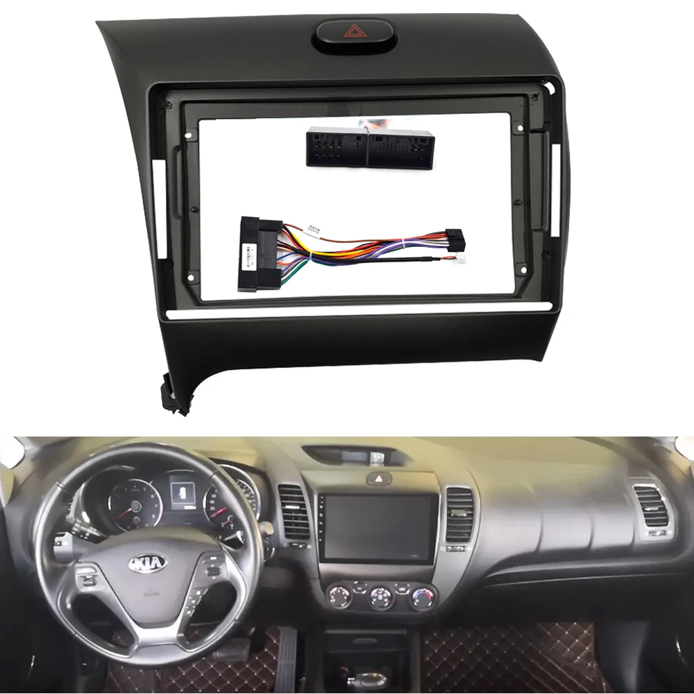 YONGBING Car 9 Inch audio Frame Fascia Adapter Android Radio Dash Fitting Panel Kit For KIA Cerato K3 Forte Shuma 2012-2019