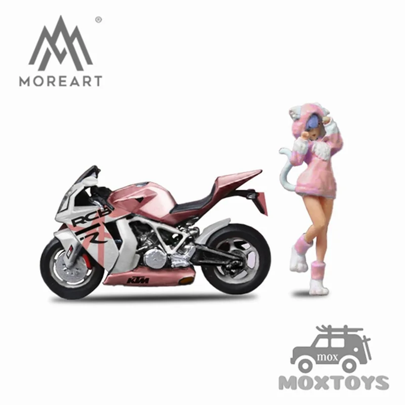 MoreArt 1:64 1190 Pink Girl Motorcycle Figure set