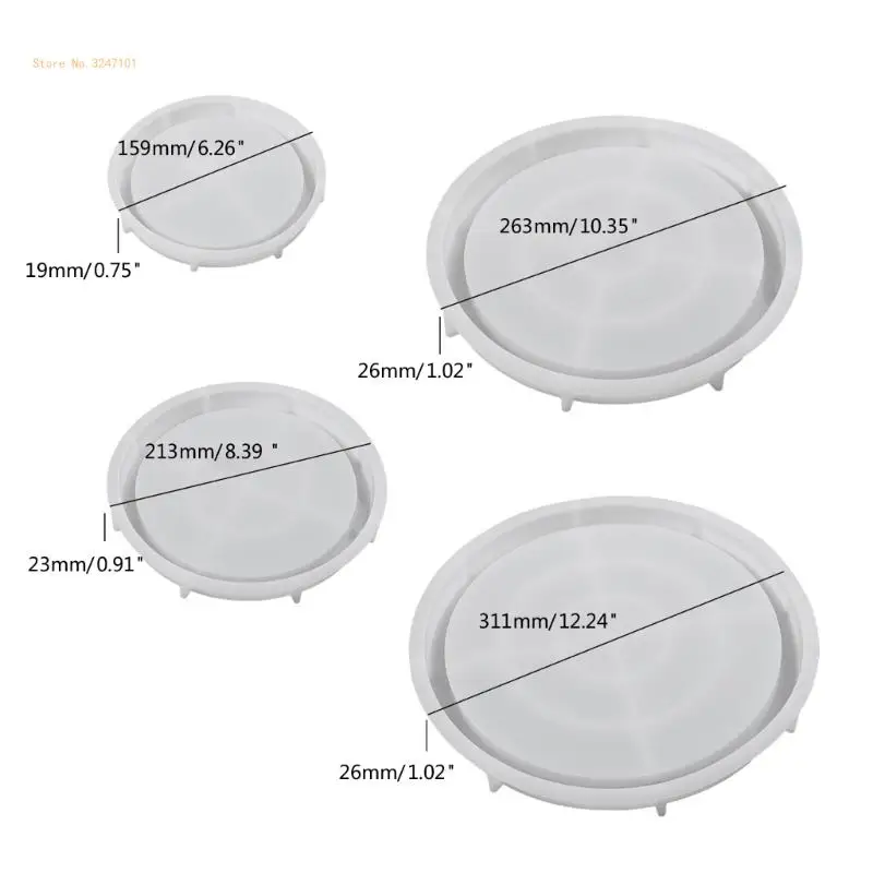 Molde bandeja para decoração casa, molde resina, placa redonda silicone, dropship