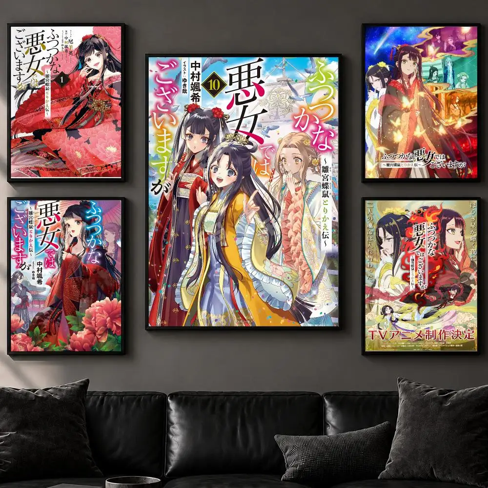 Anime T-Though I Am an Inept VillainessS Poster Art  Self-Adhesive No Glue Residue Wall Decor for Bedroom Living Room