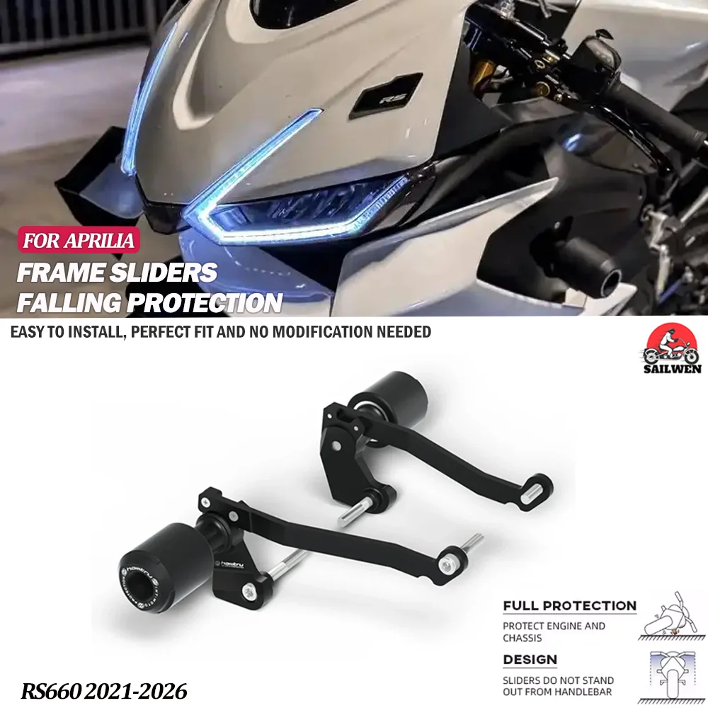 

Motorcycle Falling Protection Engine Frame Slider Fairing For Aprilia RS660 2021 2022 2023 2024 2025 2026