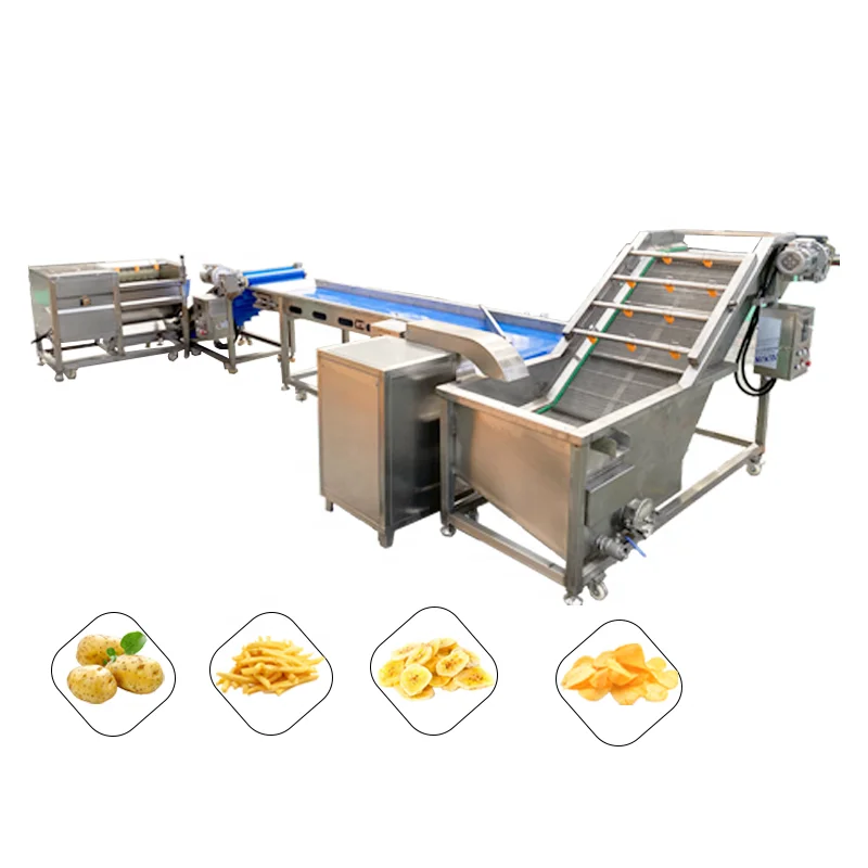 

Small Scale Production Line For French Fries Chips New Condition For Fruit Vegetable Raw Material For Potato Banana Chips Making