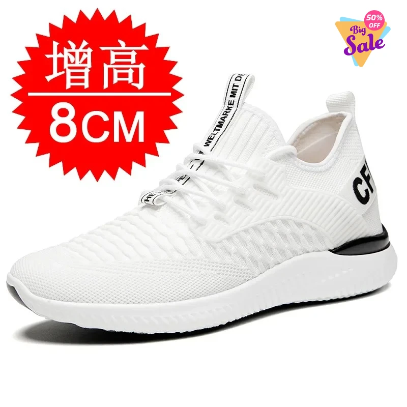 

Мужские дышащие кроссовки для увеличения роста, легкие кроссовки с невидимым увеличением роста на 8 см, дышащие сетчатые кроссовки на 10 см