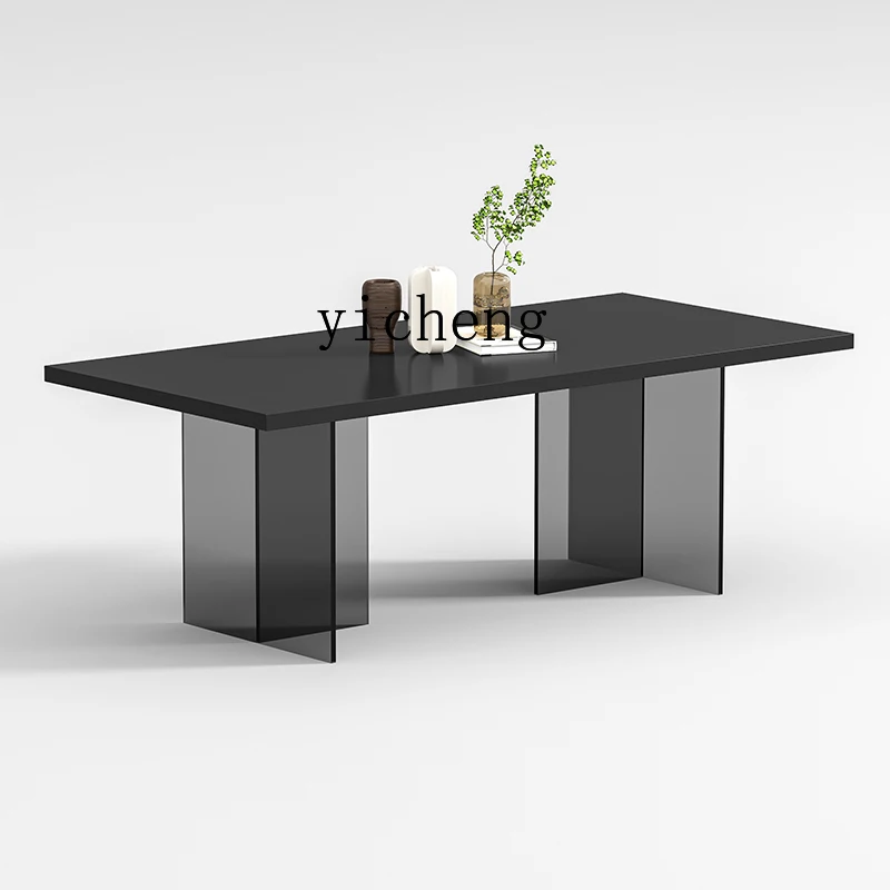 

QJJ1 Simple Modern Pure Black Stone Plate Table Creative Silent Style Designer Hanging Stone Plate Suspension Table