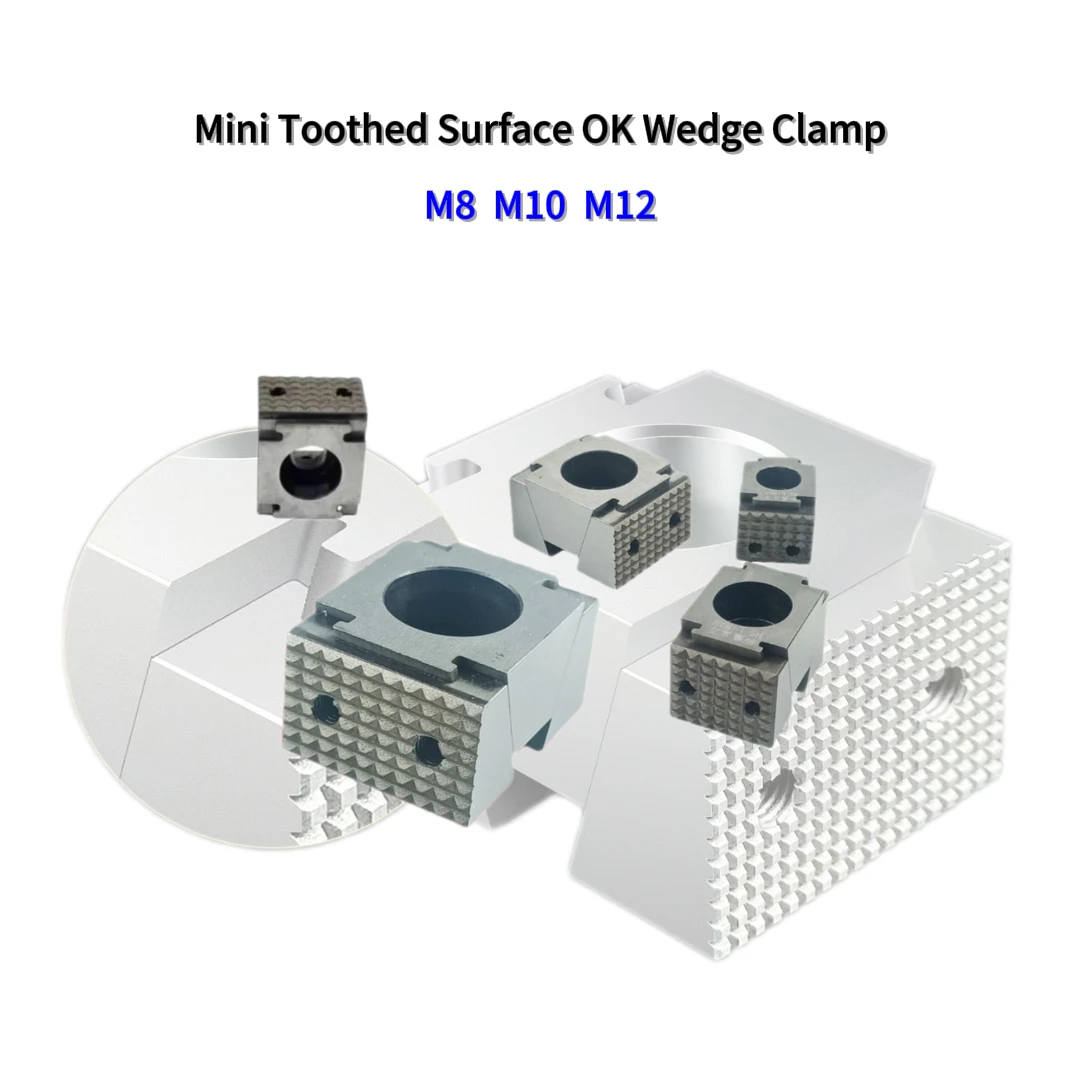 Toothed Jaw Mini OK Wedge Clamp Precision Modular Vise Durable Workholding Fixture for CNC Industrial Milling Machining Center