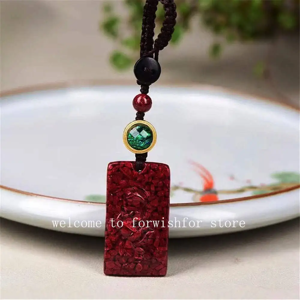 Original Exclusive Design Cinnabar Crystal Sand Gourd Necklace Keychain Raw Ore Amulet Portable Pendant For Men And Women