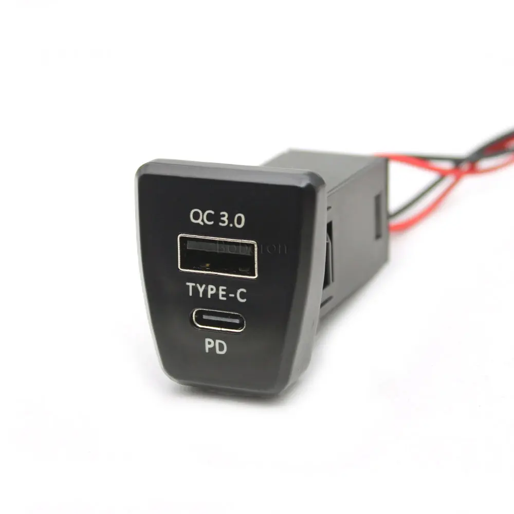 Auto-Schnellladegerät QC3.0 USB Typ-C-Schnittstellenadapter Ladeschnittstellenbuchse für Toyota Rav4 2020 2021, Autozubehör – Detail 5