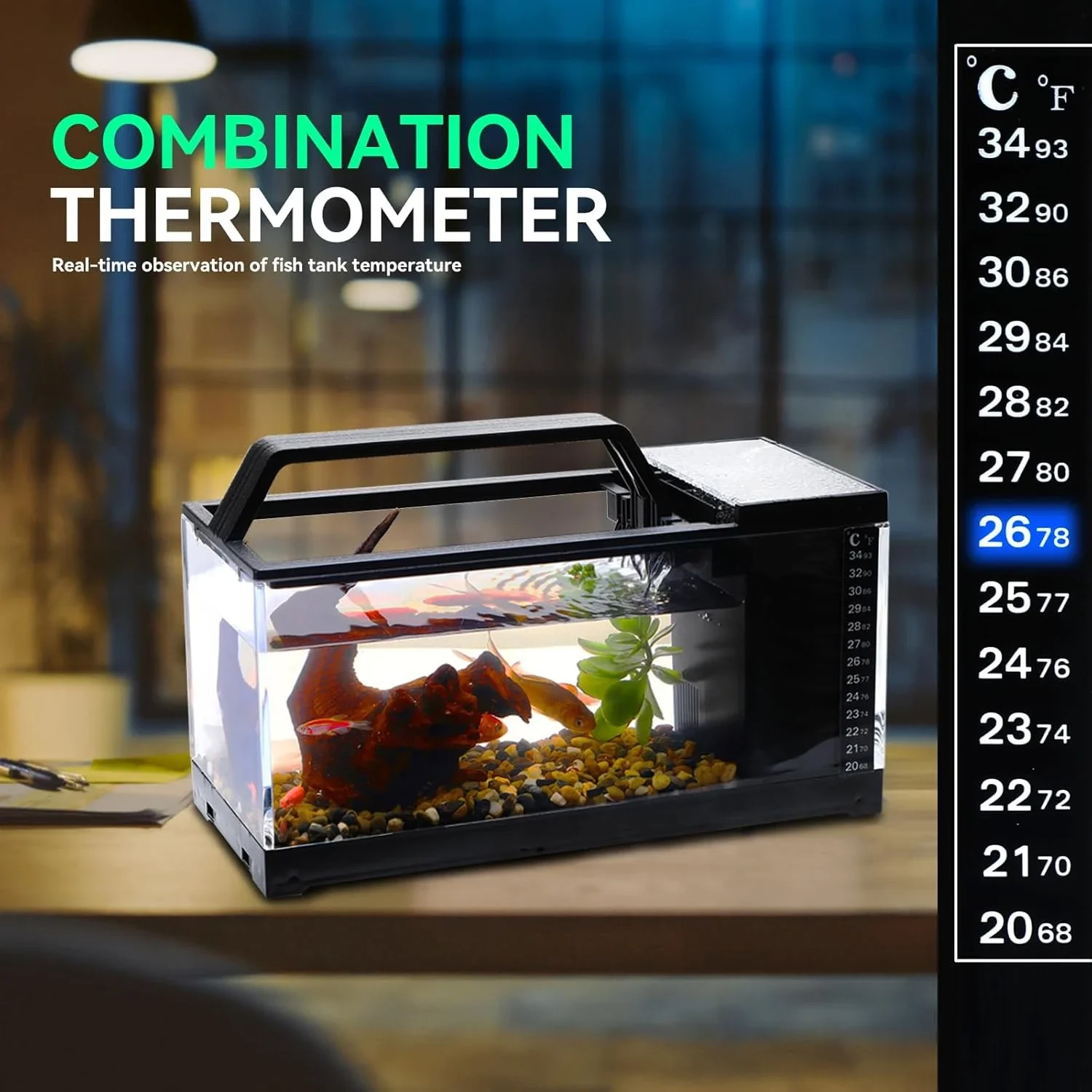 

Ecological Fish Tank with Built-In Light Home Desktop Fish Tank Ornaments Decoration Aquarium Without Water Change Aquariums