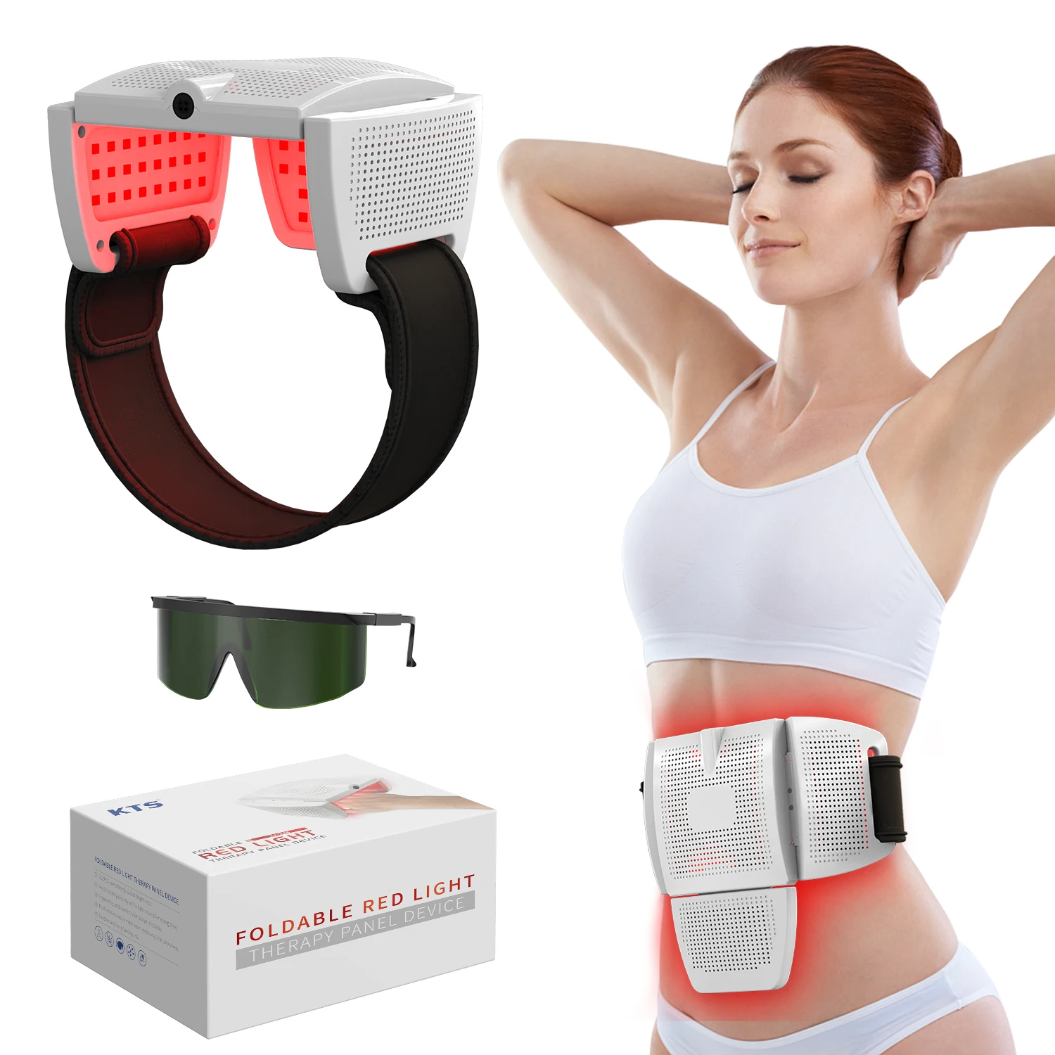 KTS Foldable Red Light Therapy Panel for Body Pain Relief 630/660nm&880nm for Knee Arthritis Shoulder Back Hand Muscle Relief