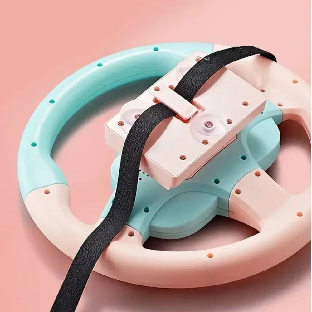 Creative Steering Wheel 360° Rotation Funny Simulation Steering Wheel Sound & Light Traceless Sticker Driving Simulator