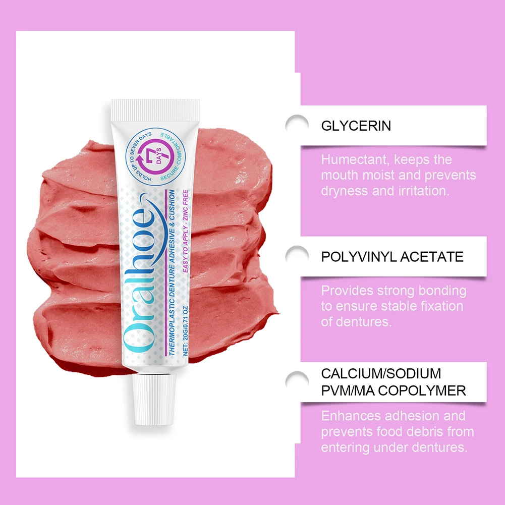 Thermoplastic-Denture Adhesive Long Holding Denture-Reliner Adhesive Cream Super Grip Waterproof Denture-Adhesive Cream
