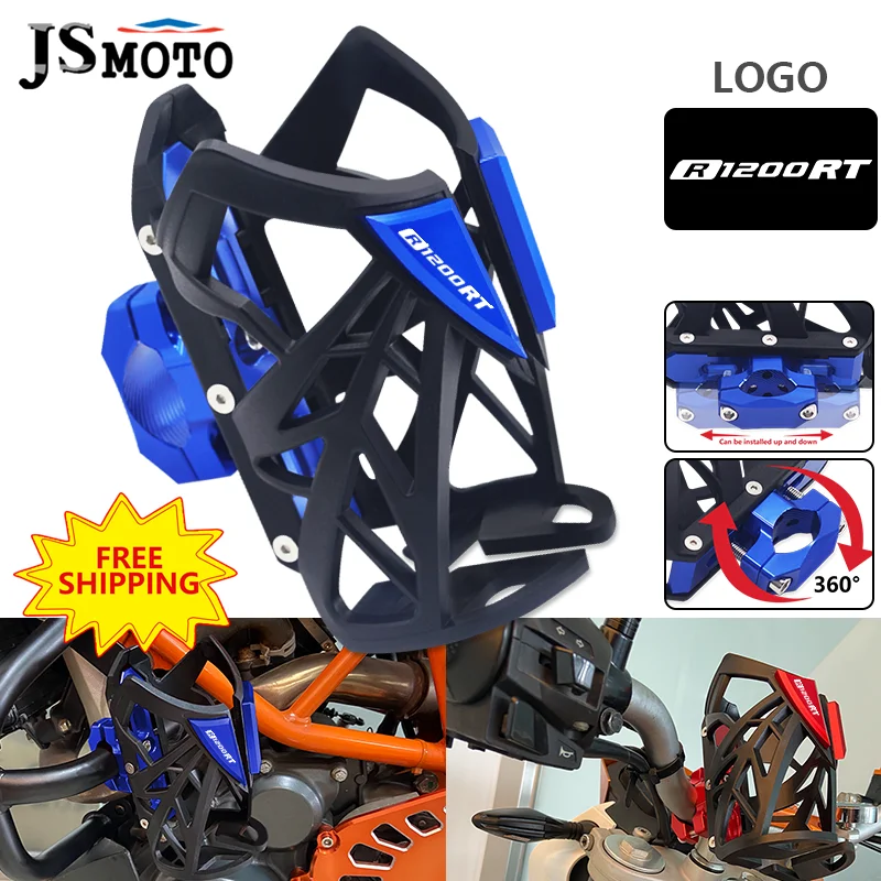 

For R1200RS R1200RT RT1200R R1200 RS RT/R Motorcycle CNC Beverage Water Bottle Cages Drink Cup Holder Stand Bracket Accessories