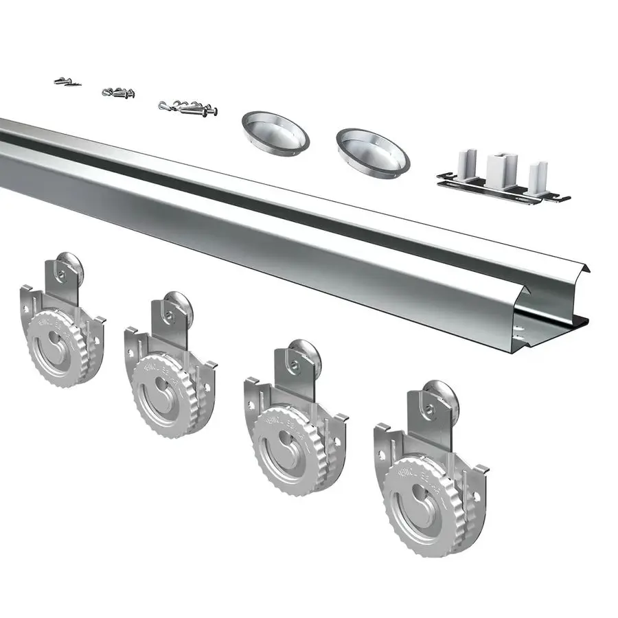 

Фурнитура для раздвижных дверей 48, комплект направляющих для дверей шкафа-купе, плавное и бесшумное открывание, для системы из 2 дверей