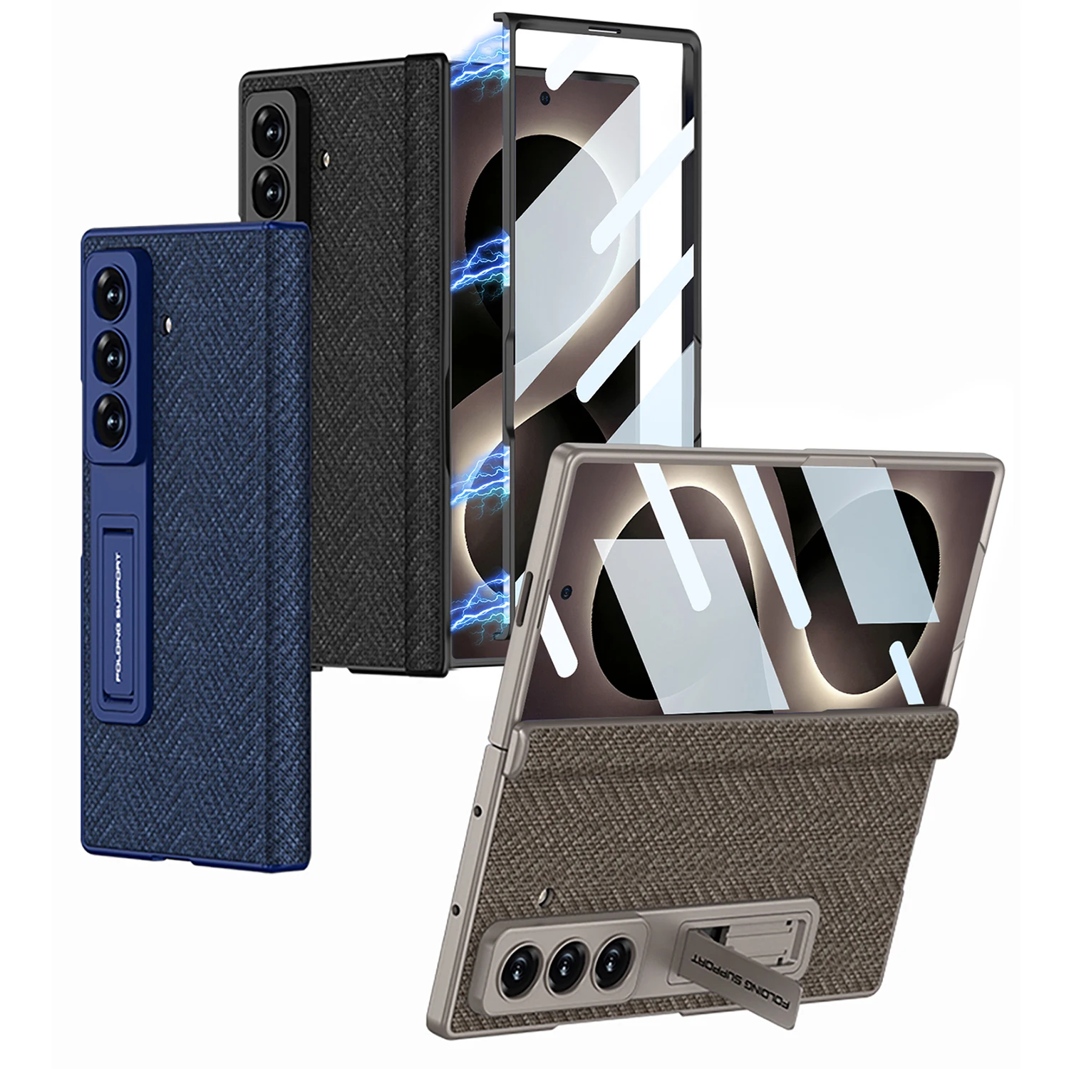 For Samsung Galaxy Z Fold 8 Ultra Case Luxury Leather Skin-Friendly With Tempered Film Folding Shockproof Back Cover Accessories