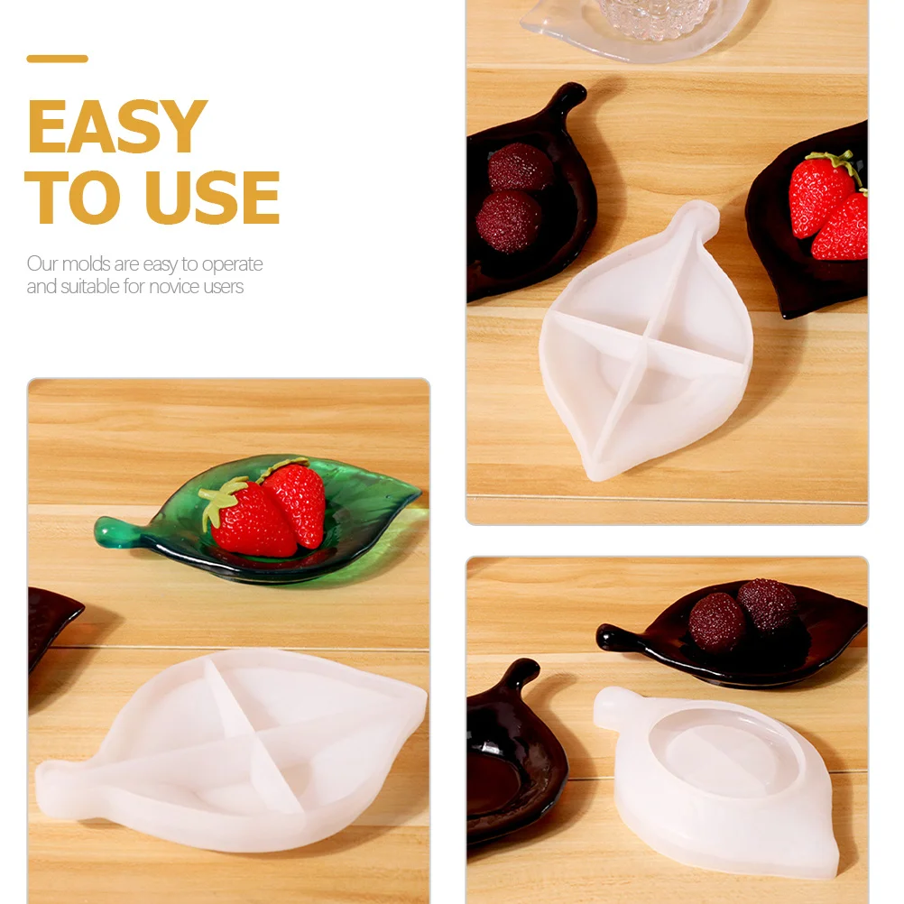 

Leaf Shaped Silicone Mold for DIY Tray Plate Making Craft Epoxy Projects Fruit Dessert Snack Storage Tray Decorative Coaster