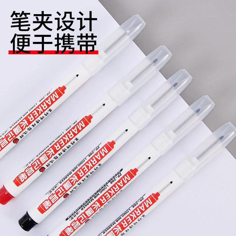 Haile 30/32mm Long Nib Head White Paint Marker Permanent Waterproof Quick Dry Ink Deep Hole Carpenter Marker Pen for Carpenters