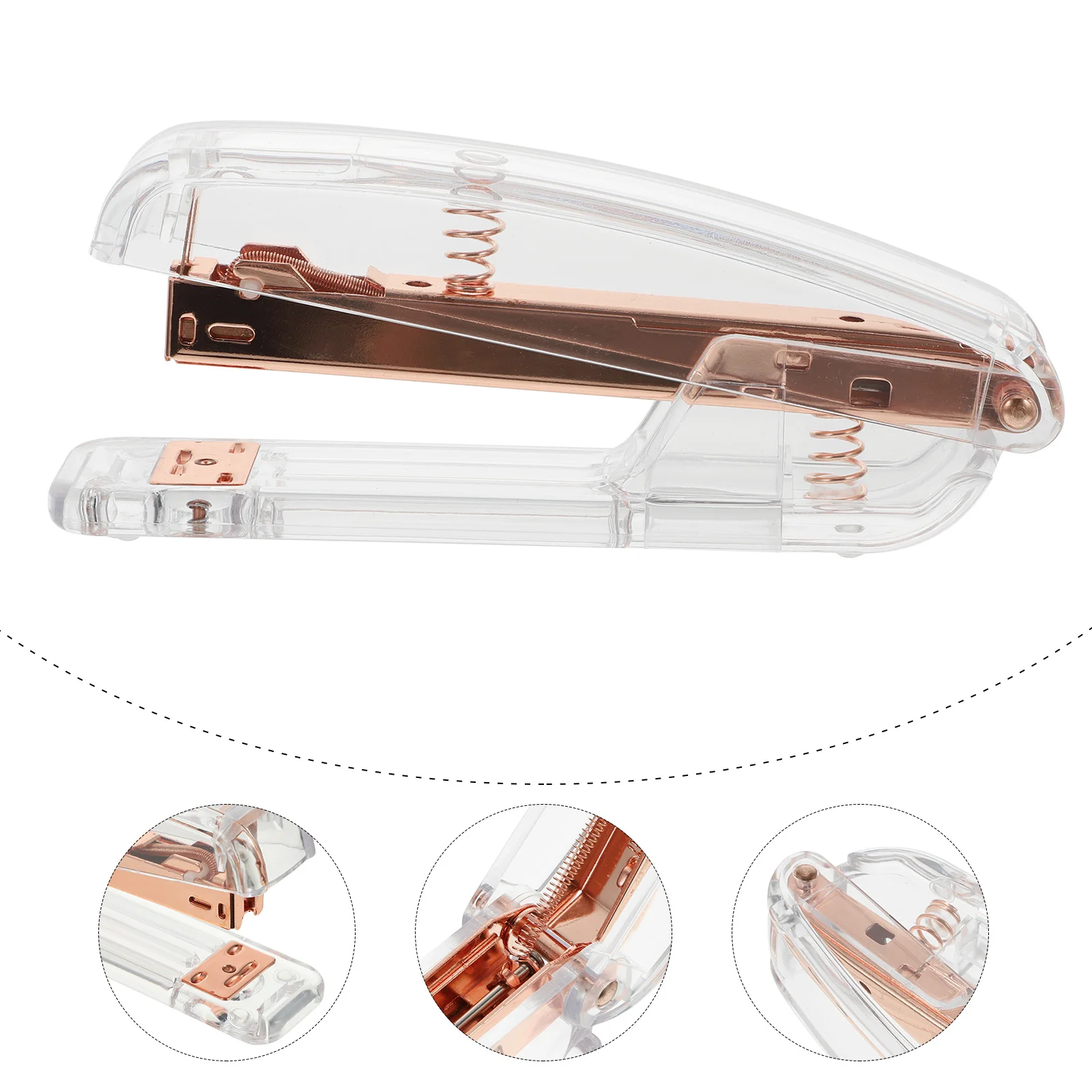 1Pcs Book Binding Tool Plastic Stapler Transparent Desktop Organizer Efficient Stapling for Students Office Supply