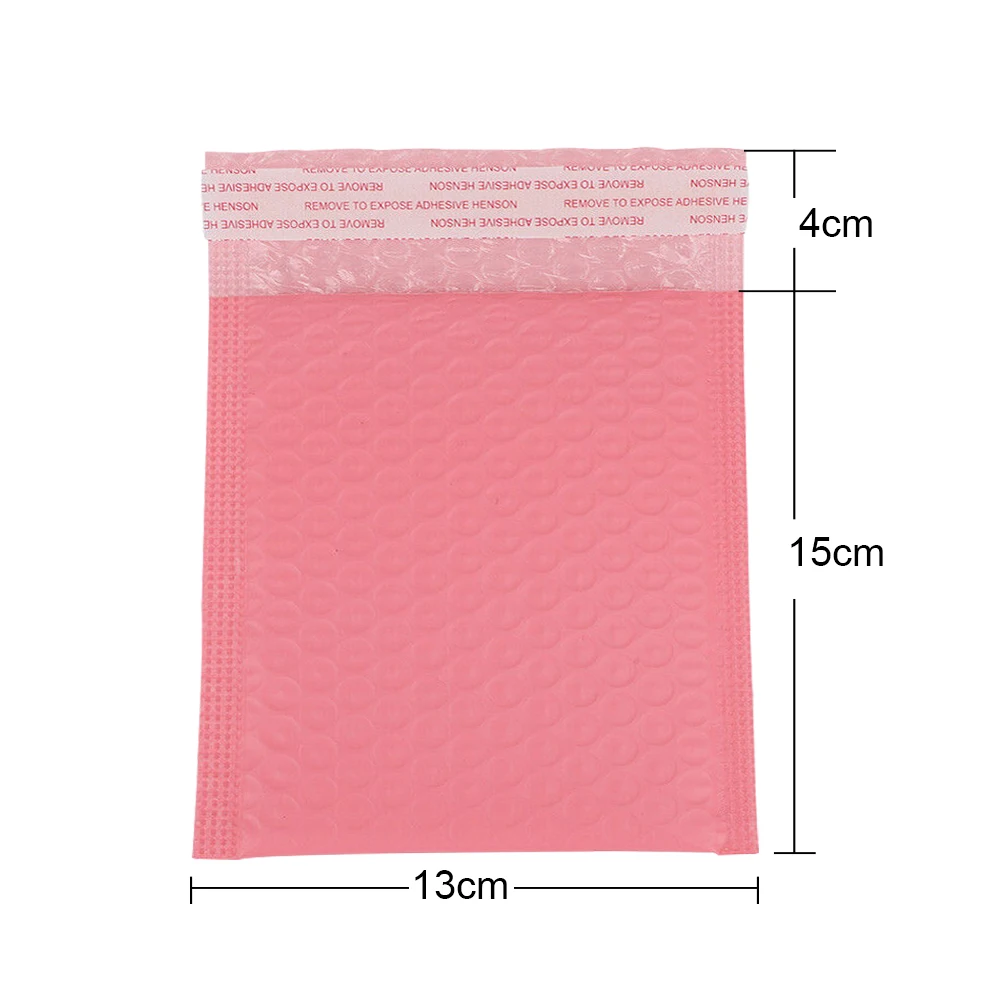 100pcs Bubble Mailers Padded Envelopes Pearl Film Gift Present Mail Envelope Bag For Book Magazine Lined Mailer Self Seal Pink image 3